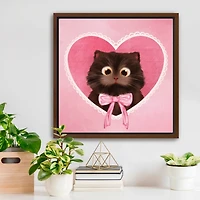 Meow Love Framed Canvas Art Print