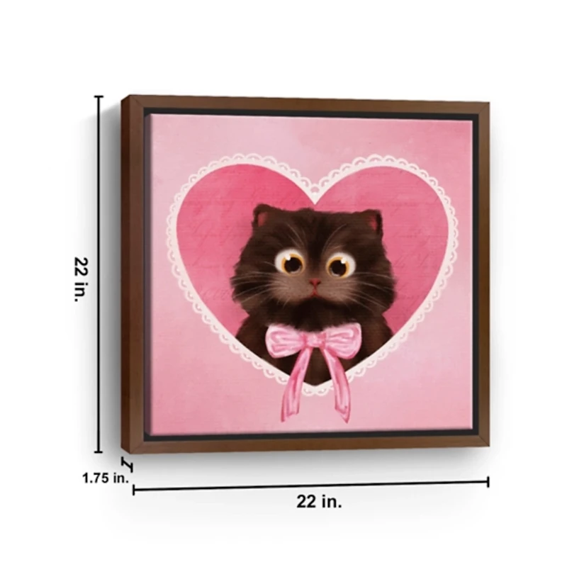 Meow Love Framed Canvas Art Print