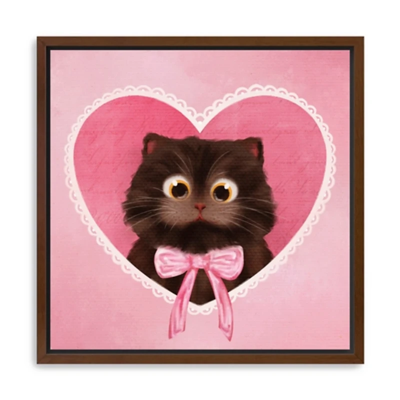 Meow Love Framed Canvas Art Print