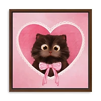 Meow Love Framed Canvas Art Print