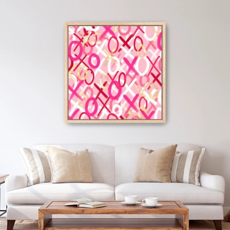 XOXO Framed Canvas Art Print