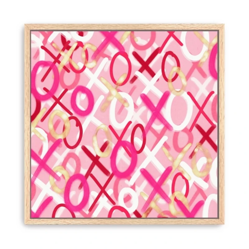 XOXO Framed Canvas Art Print