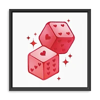 Heart Dice Framed Canvas Art Print