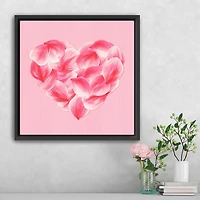 Petal Heart Framed Canvas Art Print