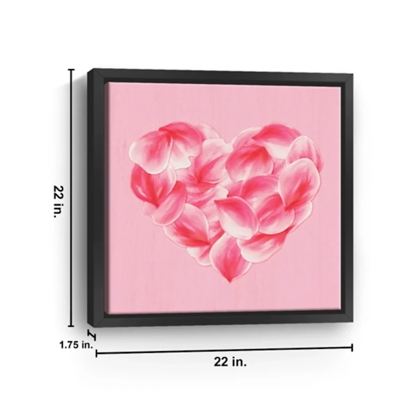 Petal Heart Framed Canvas Art Print