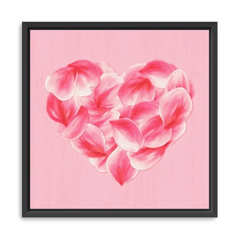 Petal Heart Framed Canvas Art Print