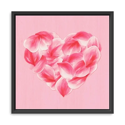 Petal Heart Framed Canvas Art Print