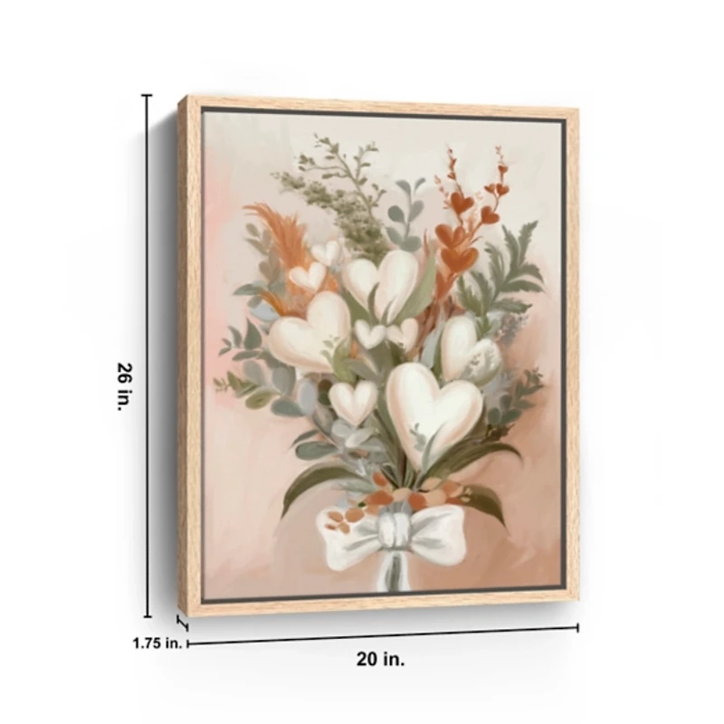 Bouquet of Hearts Framed Canvas Art Print