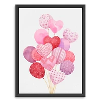 Balloon Hearts Framed Canvas Art Print