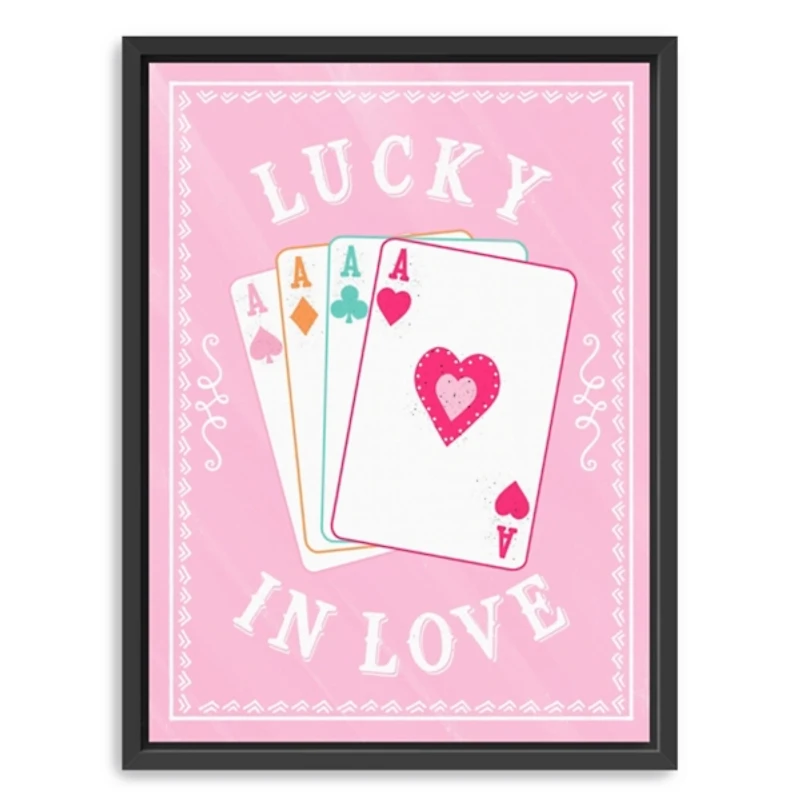 Lucky in Love Framed Canvas Art Print