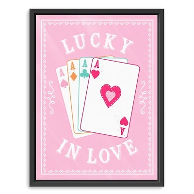 Lucky in Love Framed Canvas Art Print