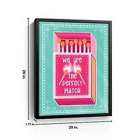 We are the Perfect Match Framed Canvas Art Print