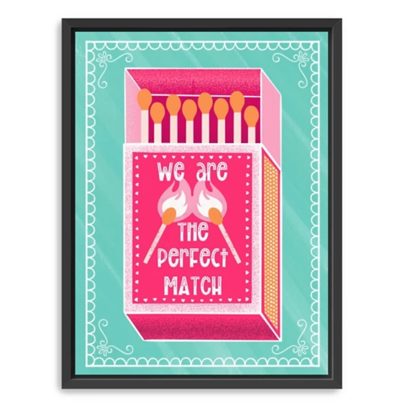 We are the Perfect Match Framed Canvas Art Print