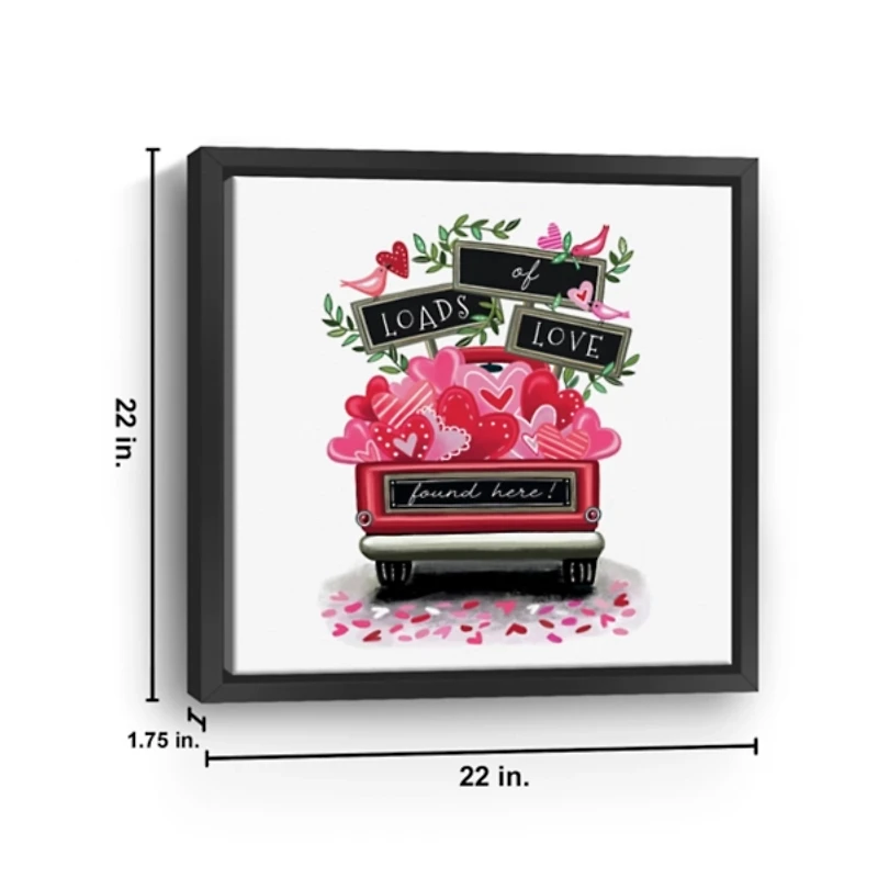 Loads of Love Truck Framed Canvas Art Print