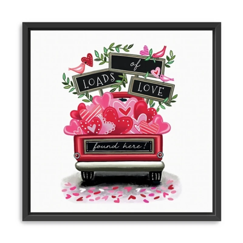 Loads of Love Truck Framed Canvas Art Print