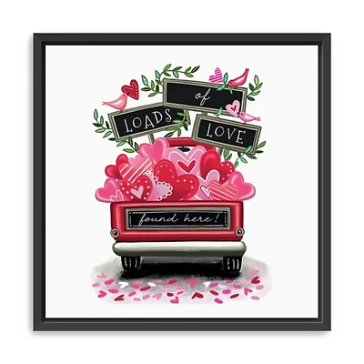 Loads of Love Truck Framed Canvas Art Print
