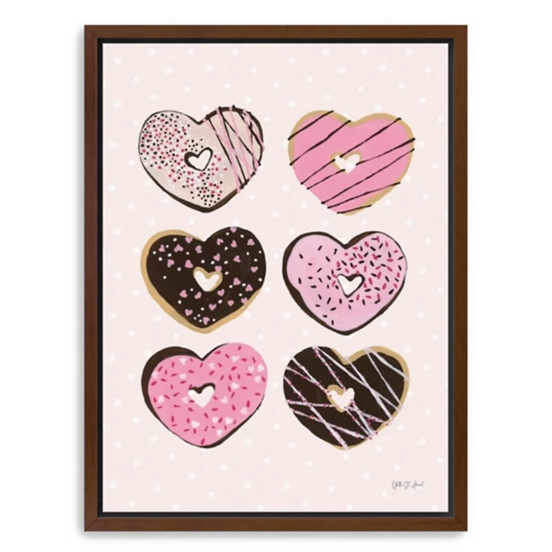 Heart Donuts Framed Canvas Art Print