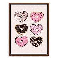 Heart Donuts Framed Canvas Art Print