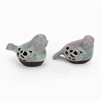 Distressed Ceramic Bird Figurines