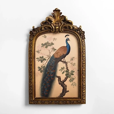 Regal Peacock on Tree Framed Art Print