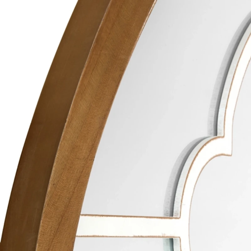 Brown and White Napa Pane Arched Wall Mirror