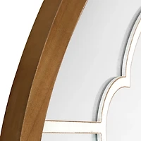 Brown and White Napa Pane Arched Wall Mirror