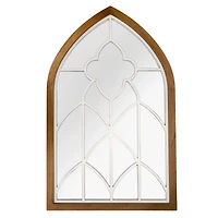 Brown and White Napa Pane Arched Wall Mirror