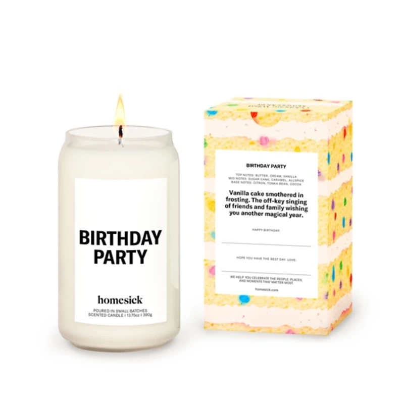 Homesick Birthday Party Jar Candle
