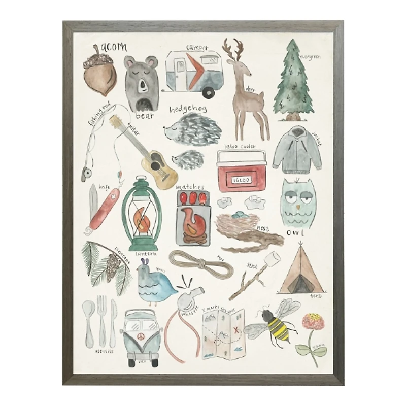 ABC Camping Kids Framed Art Print