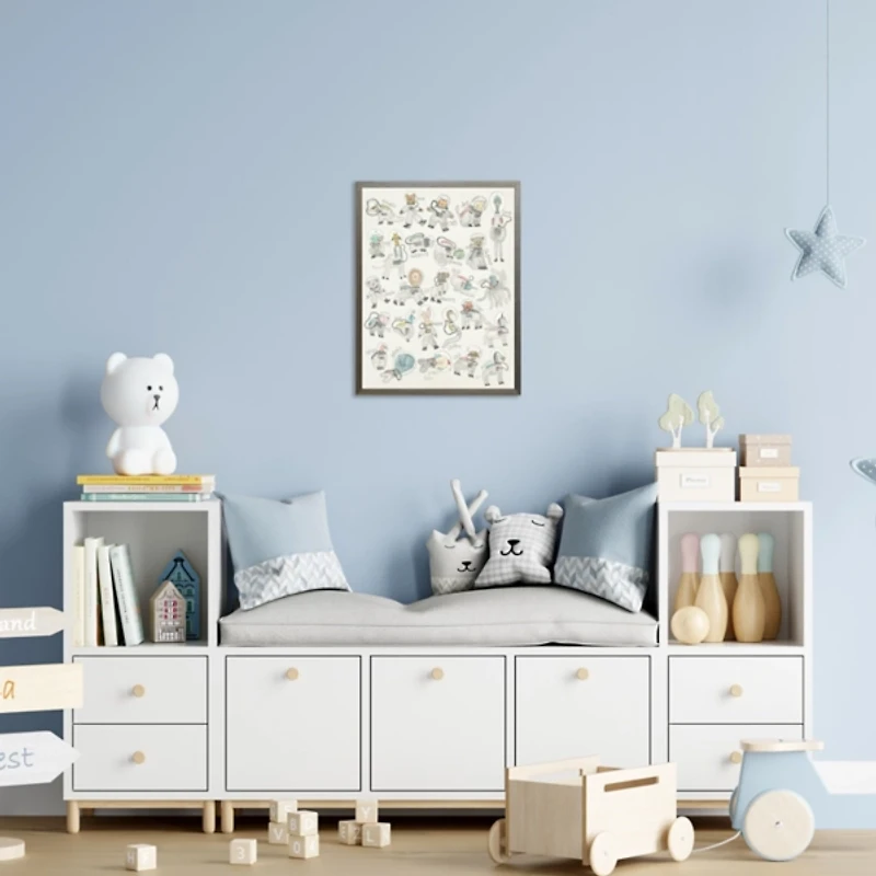 ABC Animal Astronauts Kids Framed Art Print