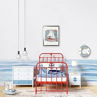 Dog in Sailboat Kids Framed Art Print