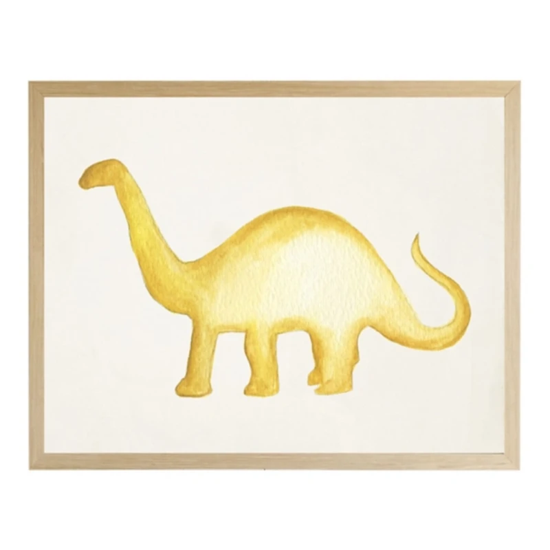 Yellow Dinosaur Kids Framed Art Print