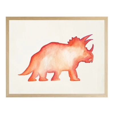 Orange Dinosaur Kids Framed Art Print