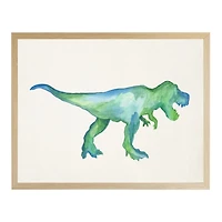 Blue and Green Dinosaur Kids Framed Art Print