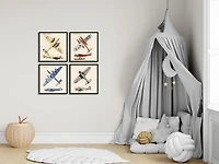 Yellow German Plane Kids Framed Art Print