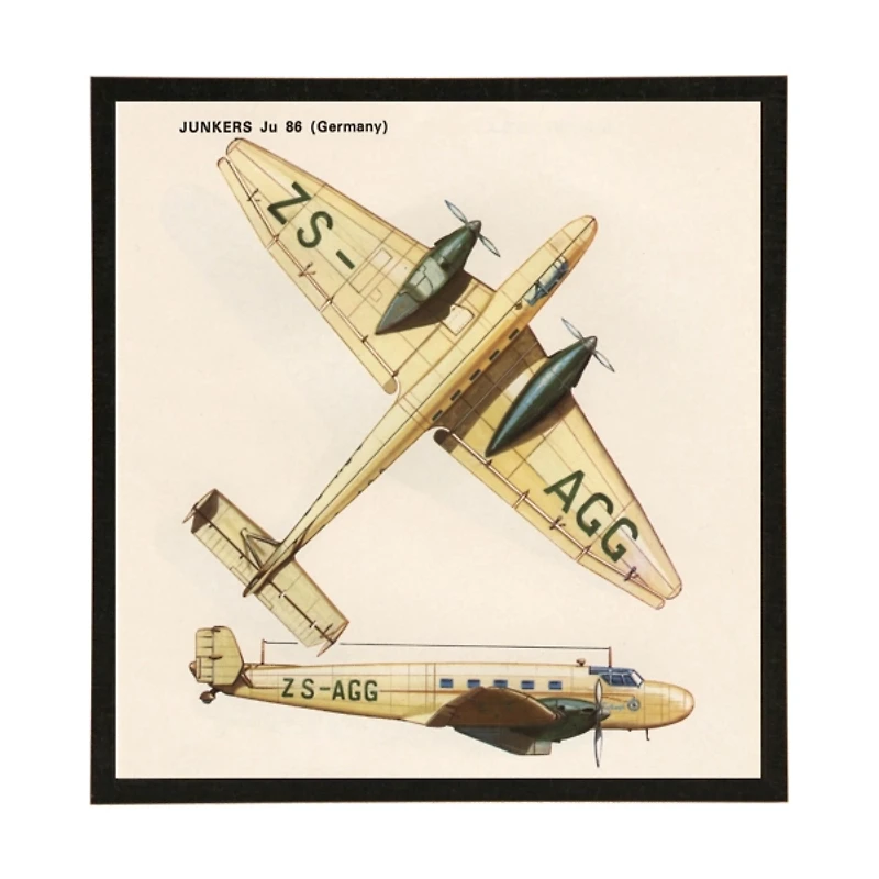 Yellow German Plane Kids Framed Art Print