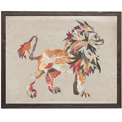 Torn Paper Lion Kids Framed Art Print