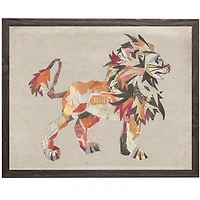 Torn Paper Lion Kids Framed Art Print