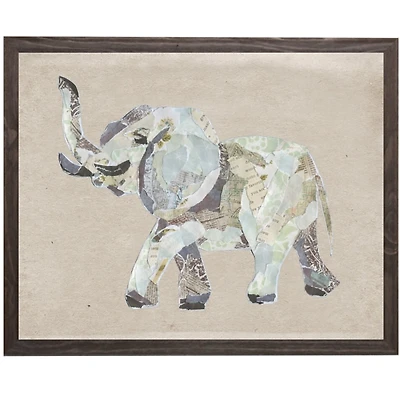 Torn Paper Elephant Kids Framed Art Print