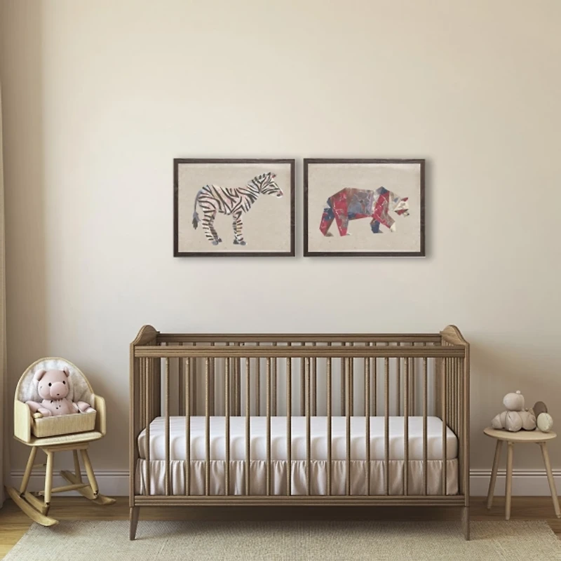 Torn Paper Zebra Kids Framed Art Print