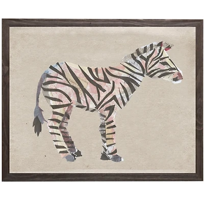 Torn Paper Zebra Kids Framed Art Print