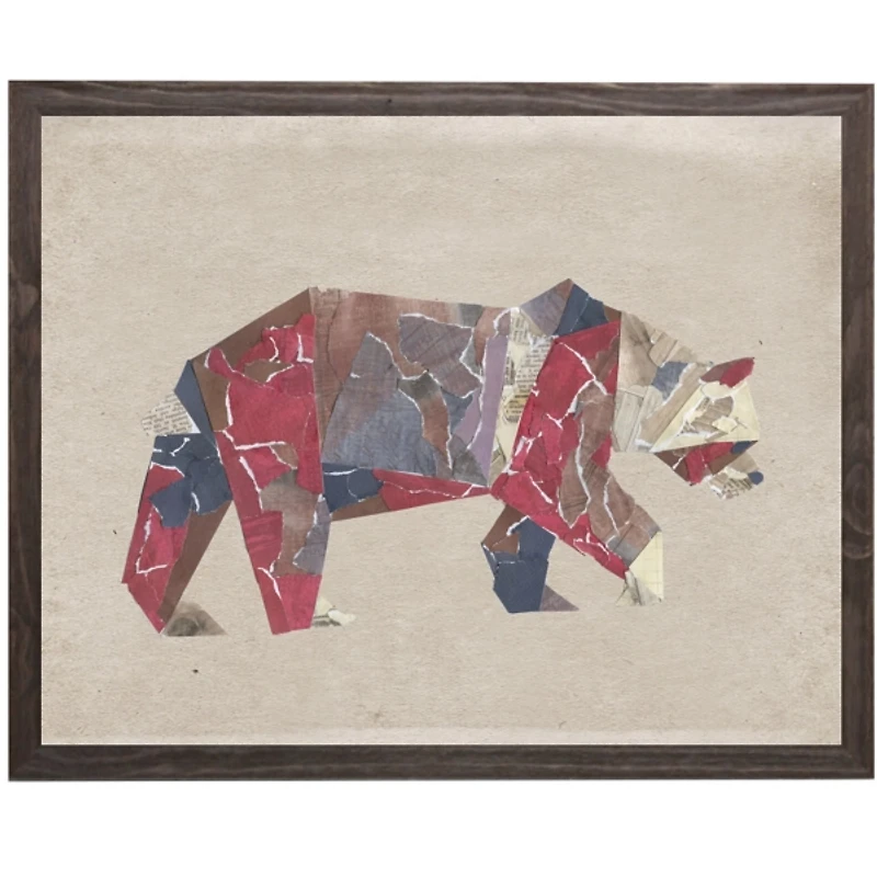 Torn Paper Bear Kids Framed Art Print