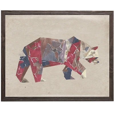 Torn Paper Bear Kids Framed Art Print