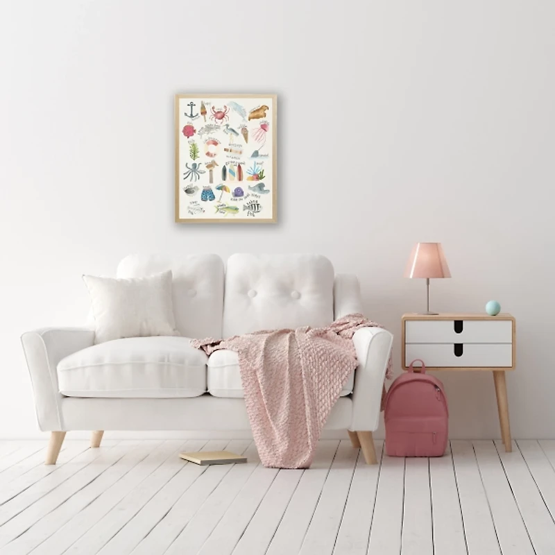 ABC Nautical Animals Kids Framed Art Print