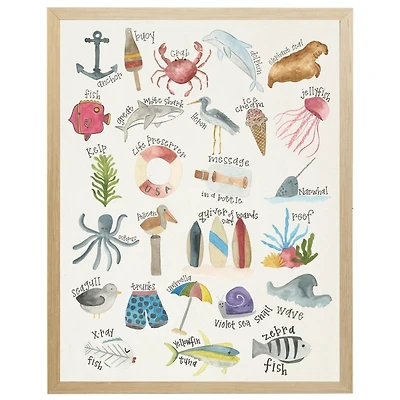 ABC Nautical Animals Kids Framed Art Print