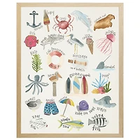 ABC Nautical Animals Kids Framed Art Print