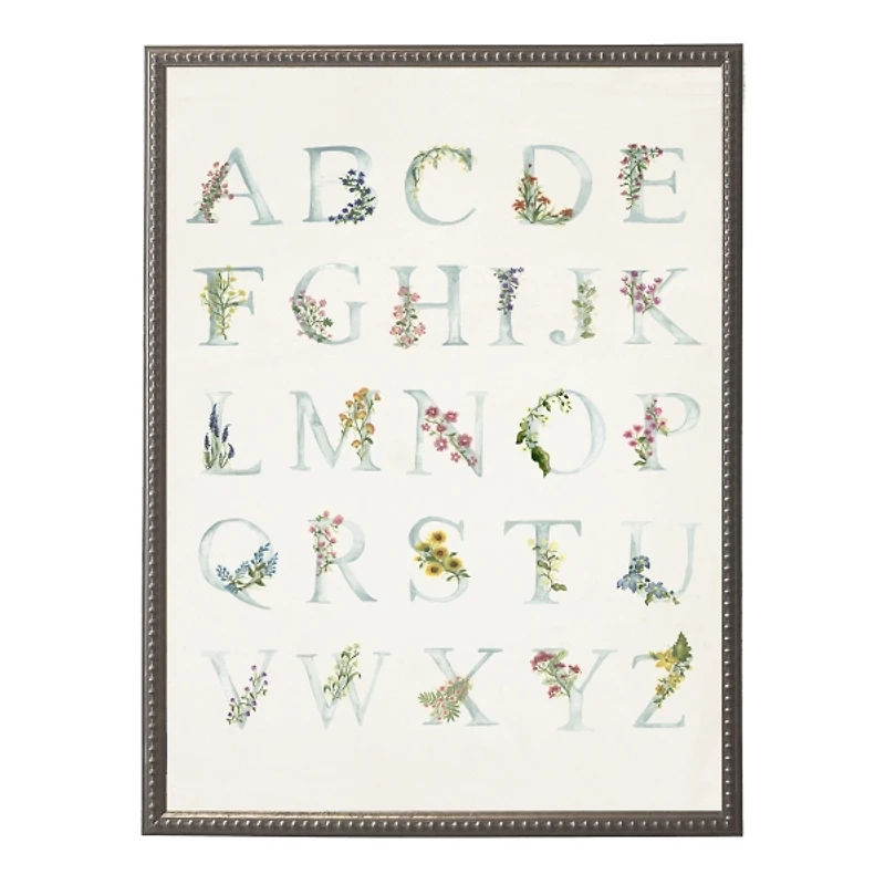 Floral ABC Kids Framed Art Print