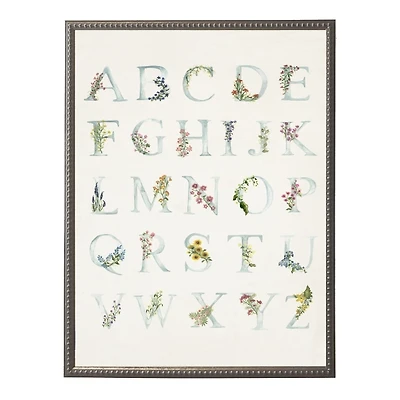 Floral ABC Kids Framed Art Print