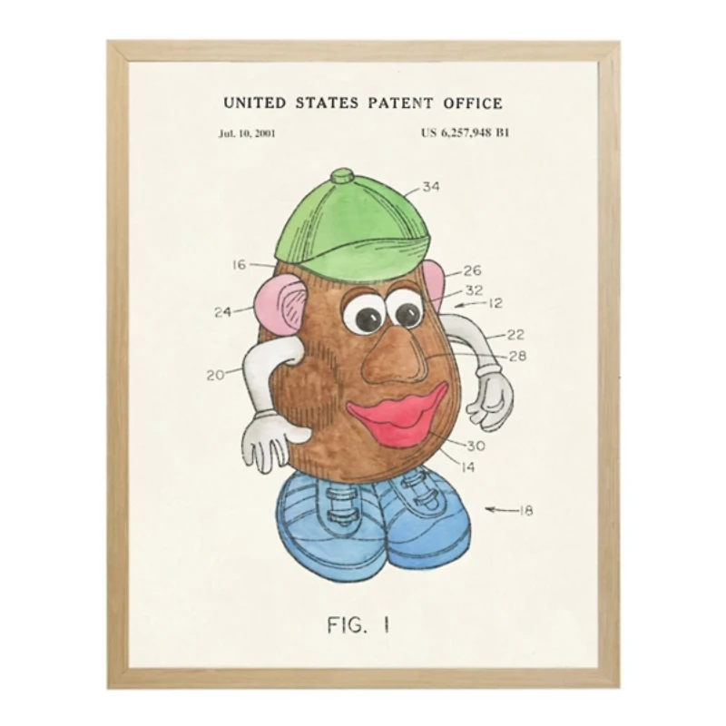 Mr. Potato Head Patent Kids Framed Art Print