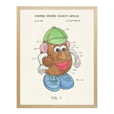 Mr. Potato Head Patent Kids Framed Art Print